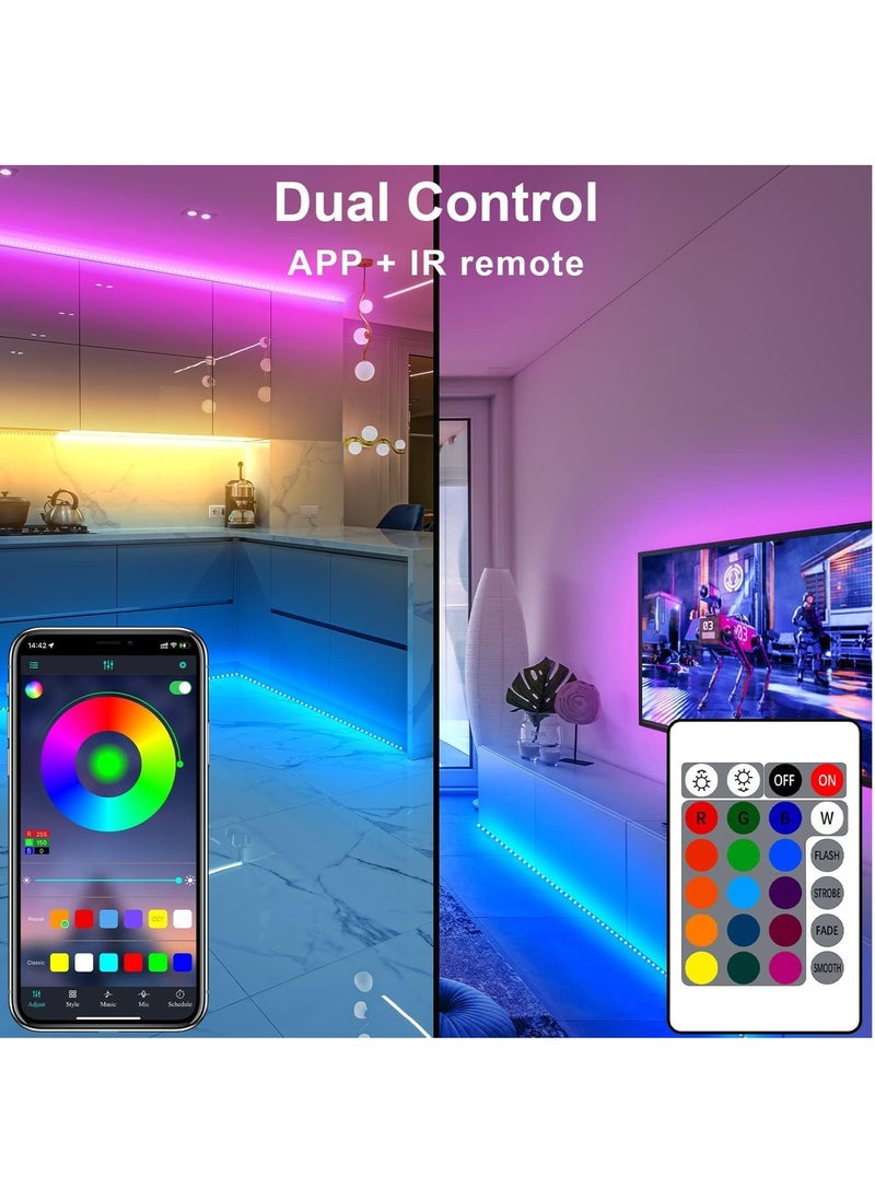 Oasis Casa - 15M LED Strip Lights for Christmas Home Decor, Flexible Multicolor Decorative String Lights Strips for Indoor Decoration TV Cabinet Bedroom Living Room Gaming Computer Parties Balcony Garden Bar Car Hotel - Image 1