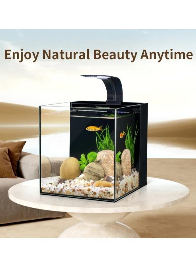YEE سطح المكتب الخلفي الترشيح خزان الأسماك الصغيرة حوض السمك البيئي مع ضوء LED - Image 1