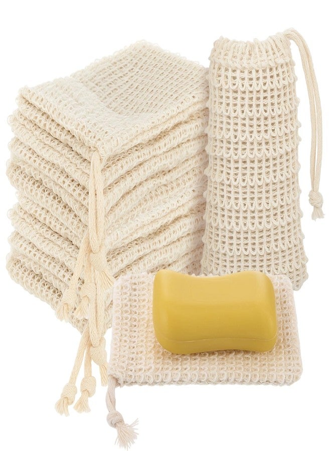 SHENLIU 50 Pack Soap Bags with Drawstring, Mesh Exfoliating Soap Saver Bag Sisal Soaps Pouch Bar Foaming and Drying Exfoliating Net for Bath Shower Massaging Scrubbing (5.3 × 3.7inch) - Image 1