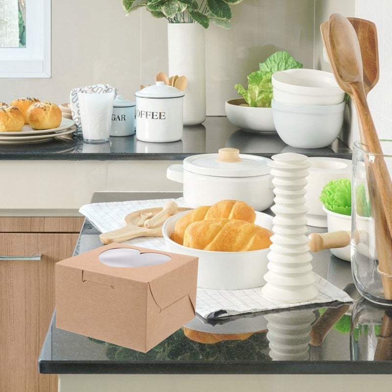 📦 صندوق تعبئة كيك بنوافذ على شكل قلب للحلويات والمخبوزات - Image 5