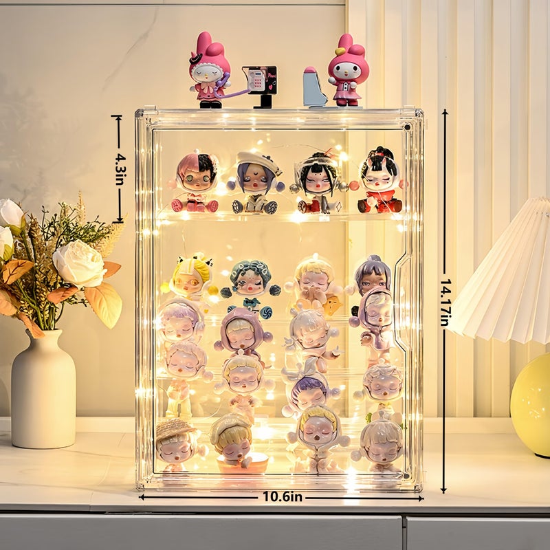 BFTDjanus 5-Tier Jumbo Acrylic Display Case for Figures - Extra Deep Shelves Holds 40+ Collectibles, Desktop Showcase with Magnetic Door for POP! Vinyls, Bobbleheads (L 5-Tierï¼ˆ10.6"*8.66"*14.17") - Image 2