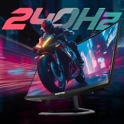 Sceptre New! Sceptre Curved 24.5-inch Gaming Monitor up to 240Hz 1080p R1500 1ms DisplayPort x2 HDMI x2 Eye Care Build-in Speakers, Machine Black 2026 (C255B-FWT240 Series) - Image 3