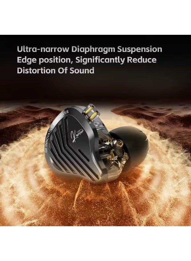 Kz Gk Kunten Dynamic Drive Headphones Hifi 2pin Heavy Bass Earbuds Metal Headphones Detachable Sports Gamer Headphones Custom - Image 4