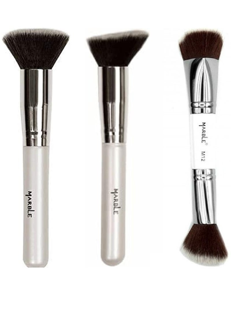 marble Cosmetic Brush Applicators of 3 pieces - Image 1