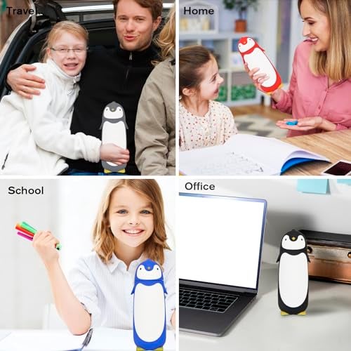 ChezMax زجاجة ماء معزولة على شكل بطريق - زجاجة فاخرة مزدوجة الجدران من الفولاذ المقاوم للصدأ، كوب سفر للأطفال والطلاب، 9.6 أونصة، أسود - Image 5