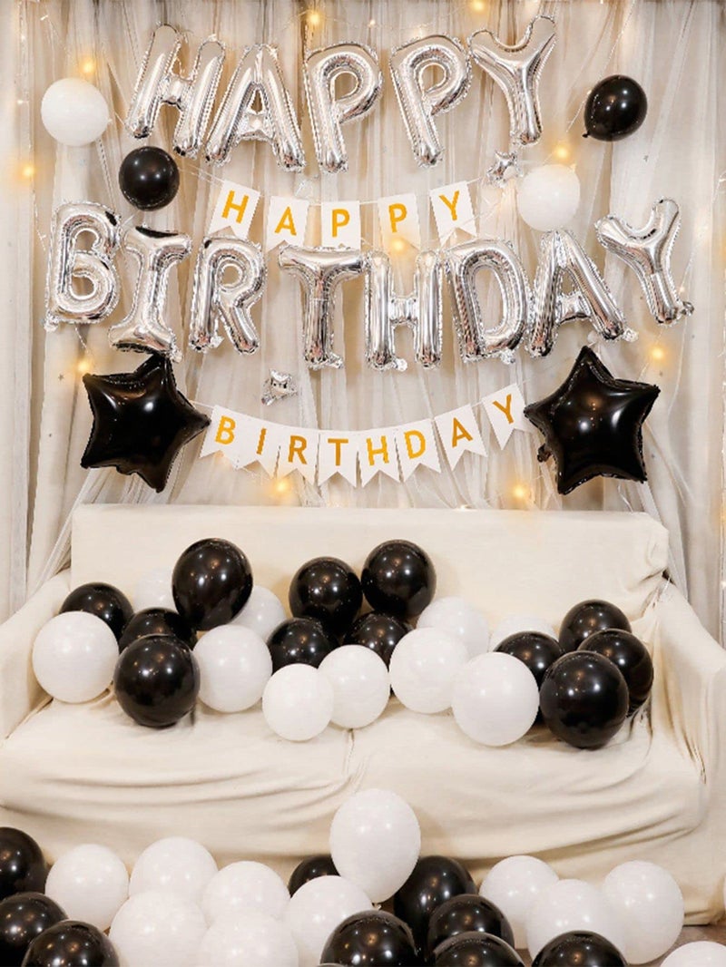 TOYXE Birthday decoration Banner Letter Star Foil Balloons with LED Lights and Latex Nalloons Set of 77 Pcs - Image 3
