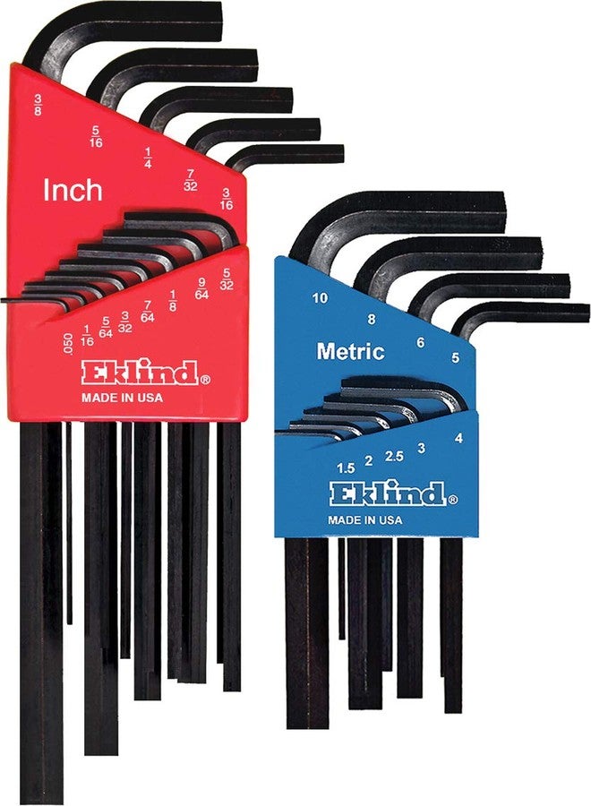 Eklind Tool Eklind - REK10022 EKLIND 10022 Hex L-Key allen wrench Combo- Long Inch + Short MM (2 sets 22pc) - Image 1