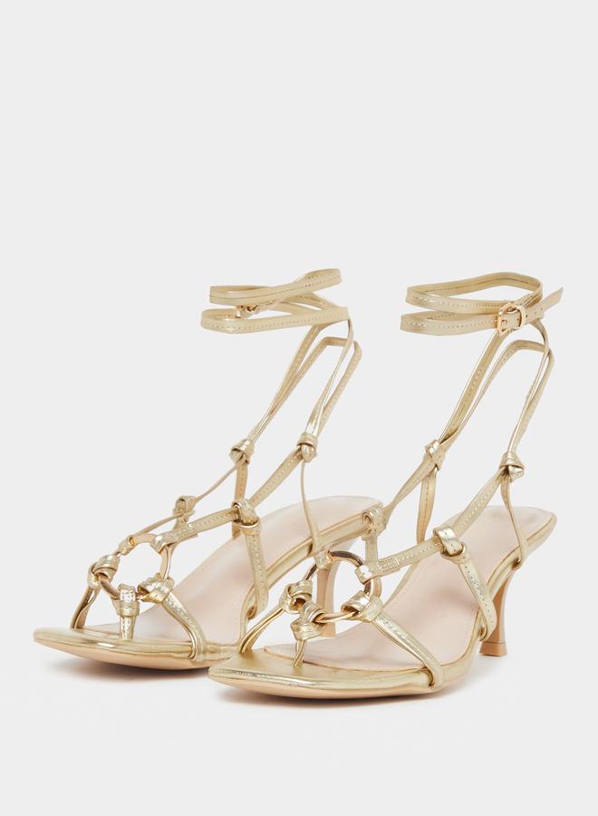 Raid Danika Knot Tie-Up Sandals with Ring Detail - Image 2
