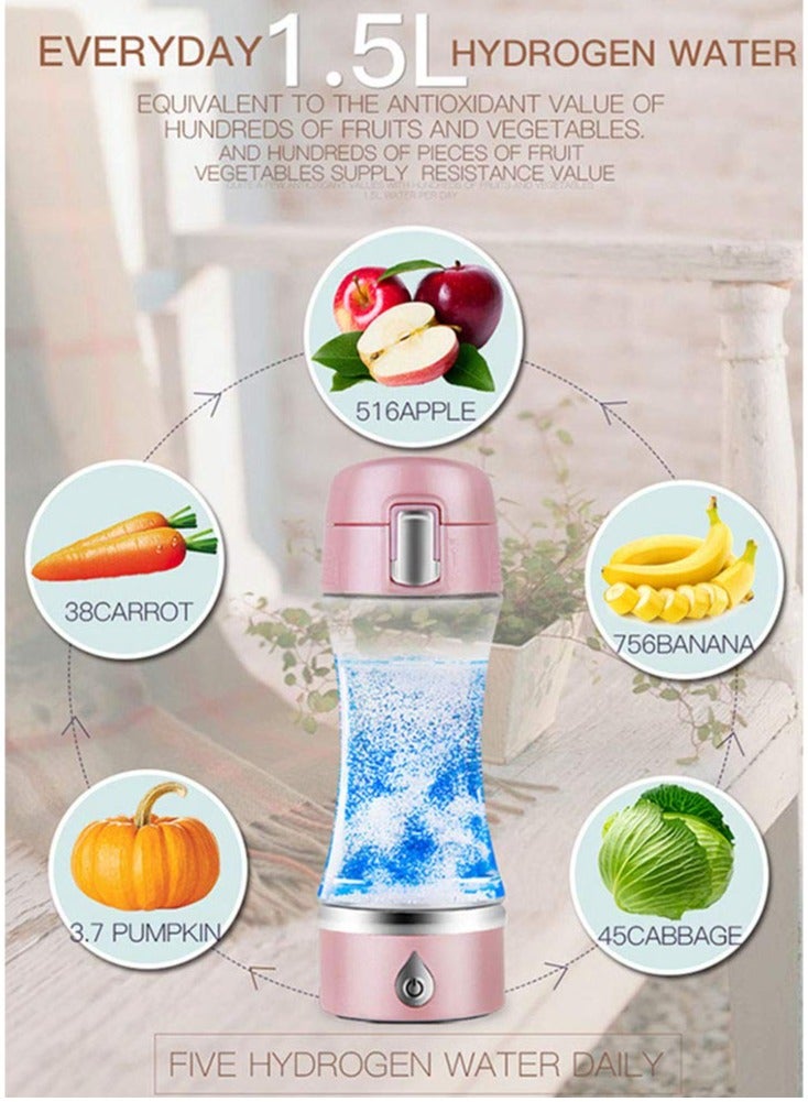 KASTWAVE Portable Hydrogen-Rich Generator - Water Bottle Ionizer with Adapter. Utilizes SPE Technology for Hydrogen Water Generation. 1500PPB, 380ml Capacity, USB Charging - Image 3