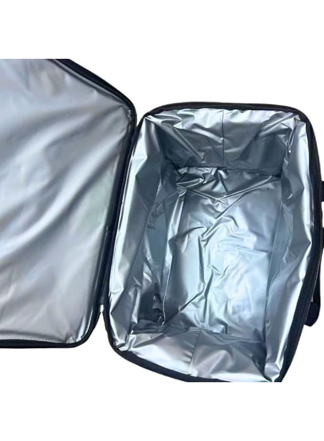 Extra large, heavy-duty, reusable insulated thermal shopping bag with a 40-liter capacity, featuring a zipper closure, foldable design, ideal for storing hot and cold foods, suitable for shopping and travel, measuring 47 x 27 x 30 cm, durable. - Image 5