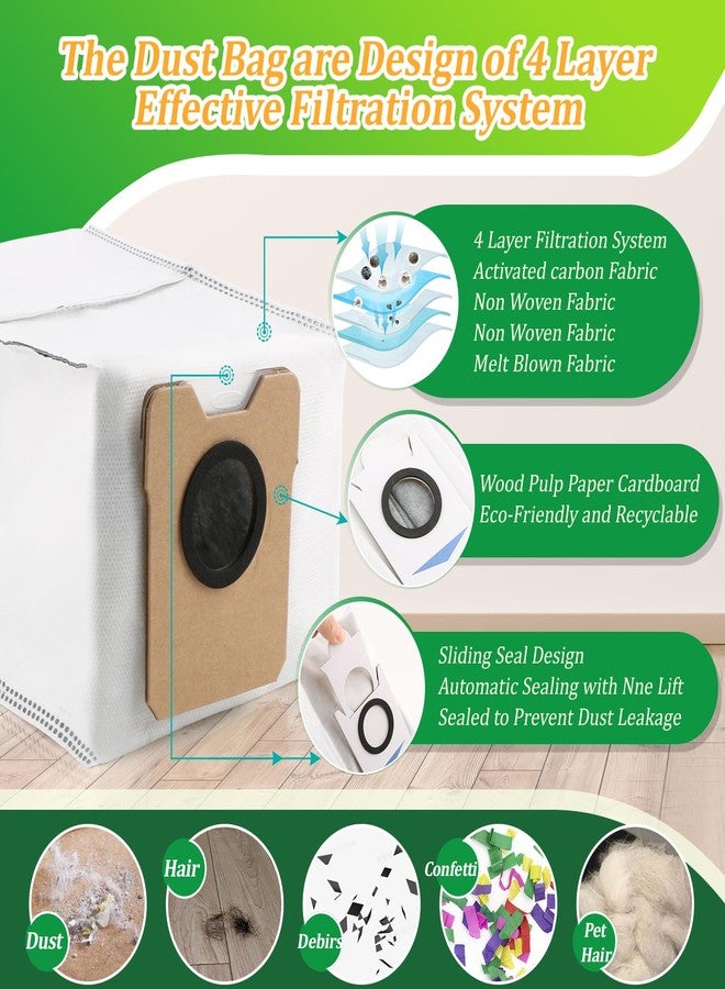 12 قطعة من أكياس الغبار البديلة لـ Eufy Omni C20/C10 متوافقة مع أكياس المكنسة الكهربائية الروبوتية Eufy C20/C10 Omni (سعة كبيرة 3.1 لتر) - Image 2