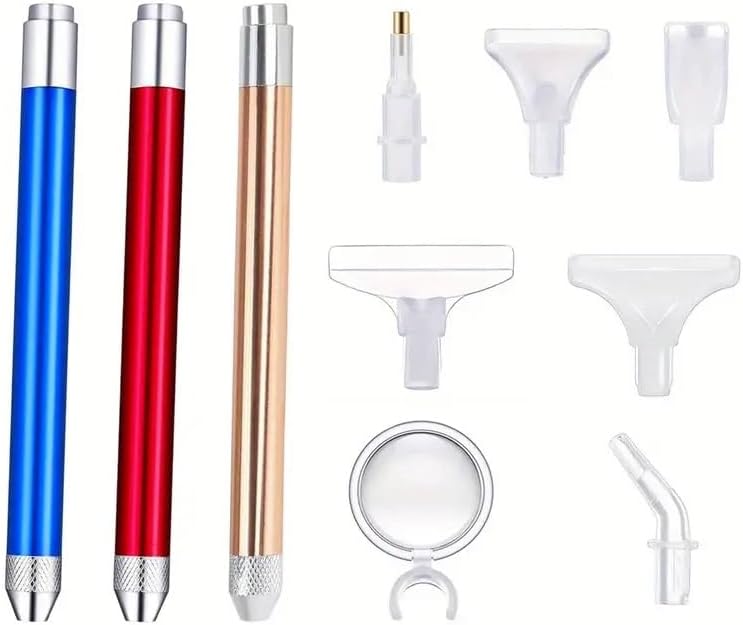 قلم واحد مضئ للرسم بالماس Point Drill Boshra Embroidery light pen Multiplacer with 7 Head 5D DIY Painting Tools Pen Glue Dual Color Pen with 6 Tips