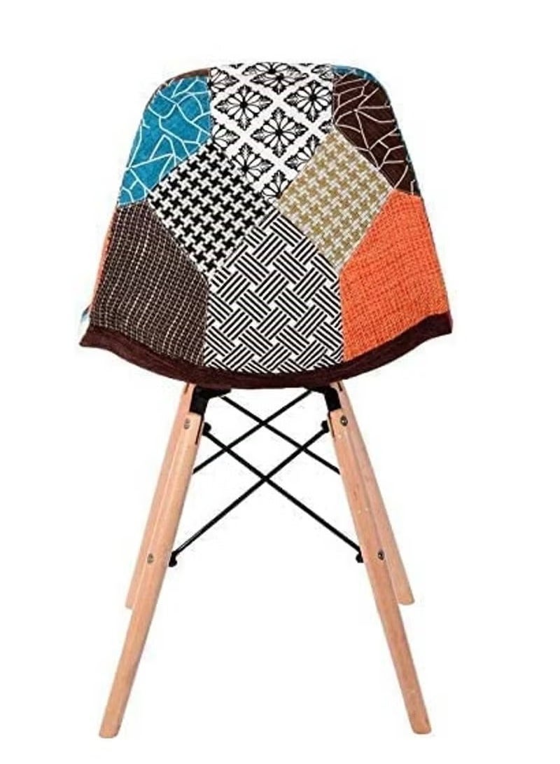 جالاكسي ديزاين كرسي طعام عصري من جالاكسي ديزاين، مصنوع من البلاستيك مع أرجل من القماش والخشب، لون أزرق وبرتقالي، المقاس (الطول × العمق × الارتفاع) 41 × 40 × 83 سم، الموديل JEAM3 - Image 3