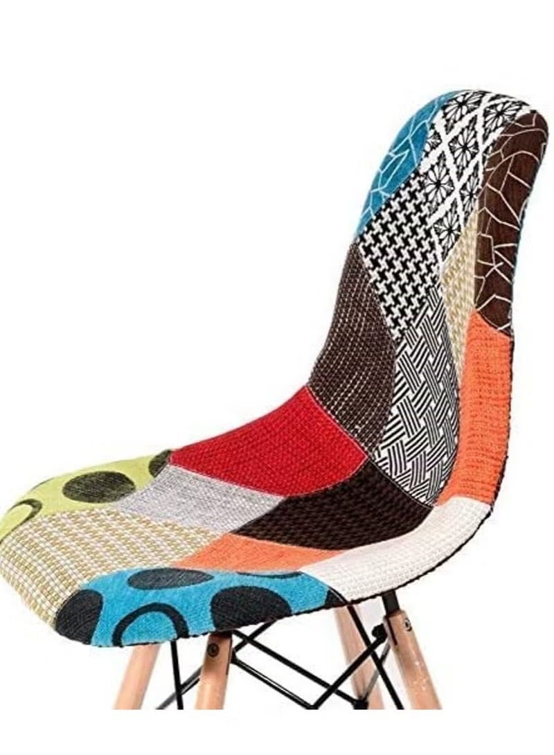 جالاكسي ديزاين كرسي طعام عصري من جالاكسي ديزاين، مصنوع من البلاستيك مع أرجل من القماش والخشب، لون أزرق وبرتقالي، المقاس (الطول × العمق × الارتفاع) 41 × 40 × 83 سم، الموديل JEAM3 - Image 2