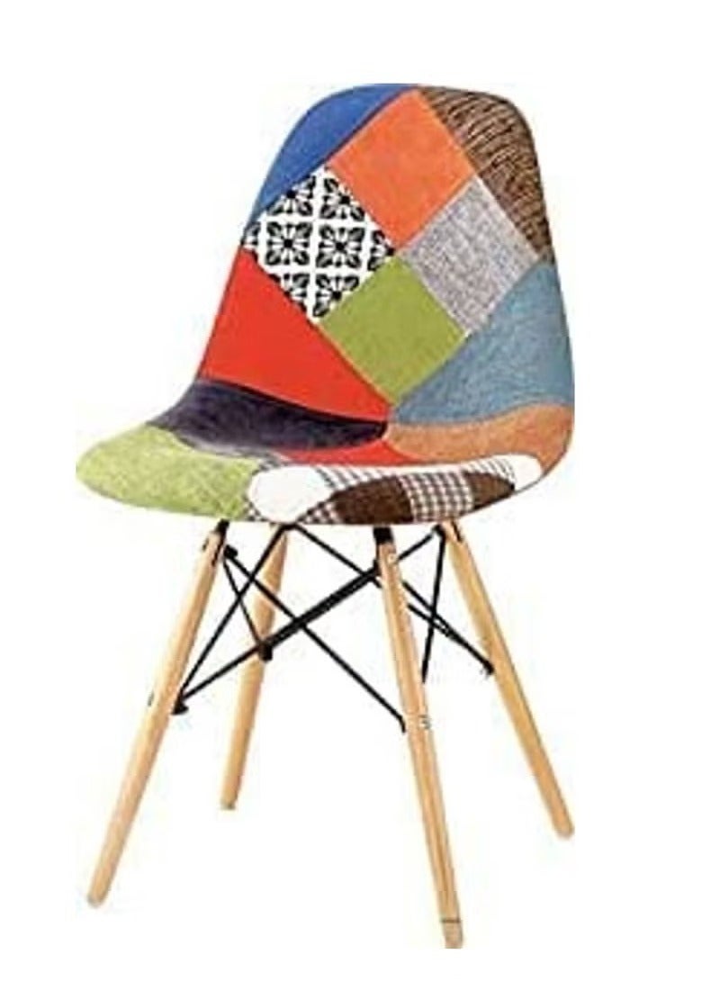 جالاكسي ديزاين كرسي طعام عصري من جالاكسي ديزاين، مصنوع من البلاستيك مع أرجل من القماش والخشب، لون أزرق وبرتقالي، المقاس (الطول × العمق × الارتفاع) 41 × 40 × 83 سم، الموديل JEAM3 - Image 4