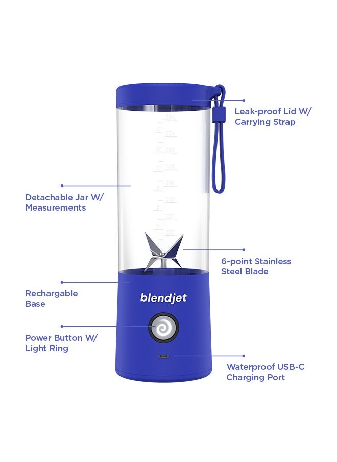 blendjet - V2 Portable Blender Smoothie Maker, Personal Blender, Fruit Blender, Leak Proof Juicer, BPA-Free 475ml 200W Sports Bottle, USB-C Rechargeable, Ice Crusher with Stainless Steel Blades - Royal - Image 1
