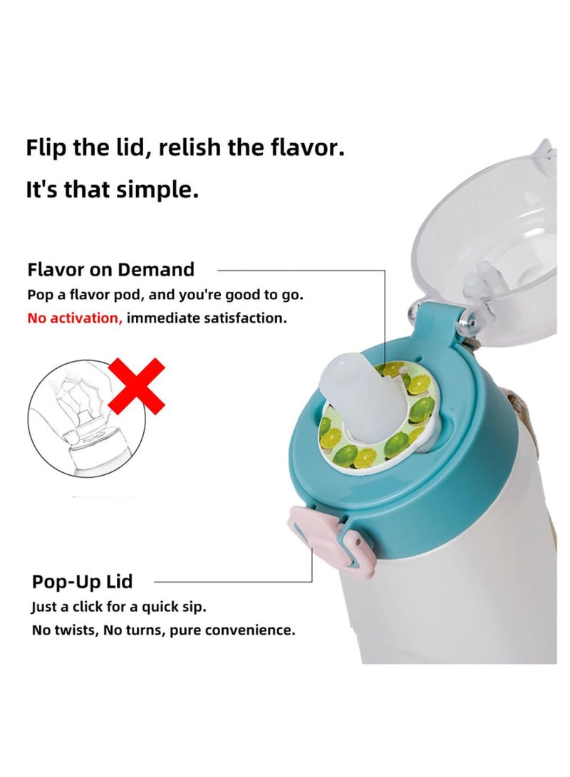 Captaintech Sports Air Water Bottle BPA Free Starter up Set Drinking Bottles,750ML Fruit Fragrance Water Bottle, with 7 Flavour pods%0 Sugar Water Cup, for Gym and Outdoor Gift - Image 5