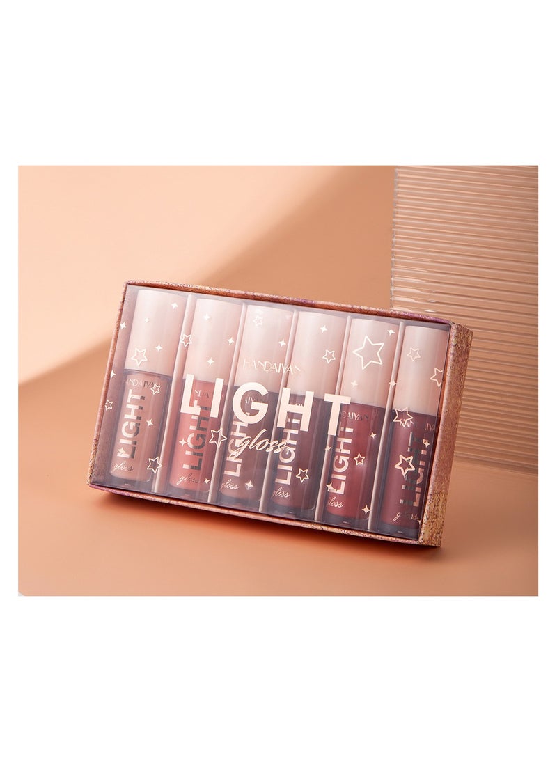 Handaiyan - Lip Gloss Set 6 Pcs Hydrating Moisturizing Long Lasting High Glossy Light Stain Super Shiny Balm Oil Tinted Treatment Glow Glass Shine Makeup Colored Bright Lifter For Women Girls - Image 1