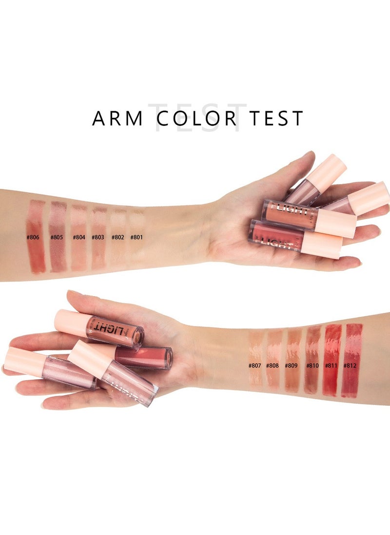 Handaiyan - Lip Gloss Set 6 Pcs Hydrating Moisturizing Long Lasting High Glossy Light Stain Super Shiny Balm Oil Tinted Treatment Glow Glass Shine Makeup Colored Bright Lifter For Women Girls - Image 1