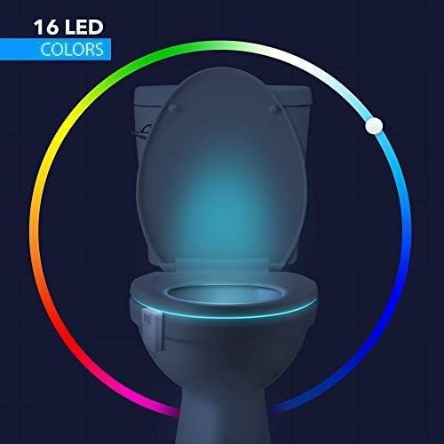 Chunace 2 Pack Toilet Night Lights with Motion Activated Sensor,16-Color Changing LED Inside Toilet Bowl Nightlight, Cool Stuff for Bathroom Accessories Decor, Unique Gadgets for Men and Kids Brithday Gifts - Image 2