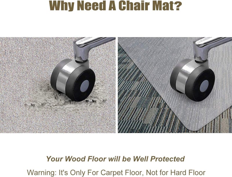 Kuyal Office Chair Mat for Carpets,Transparent Thick and Sturdy Floor Mats for Low and No Pile Carpeted Floors, with Studs (36" X 48" Rectangle) - Image 3