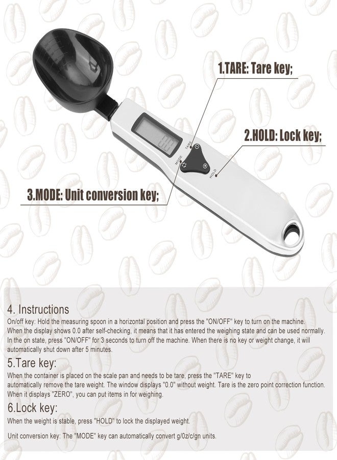 BTFO Digital Measuring Spoon Scale, 0.1-500g Electronic Kitchen Food Weighing Spoon Scale Detachable High Precision Gram Measuring Spoons with LCD Display Weighable Units g/oz/gn/ct - Image 5