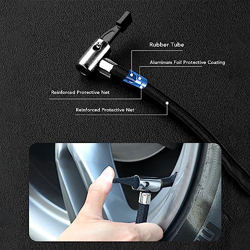 Eujgoov 120W Car Tire Inflator, Digital Tire Inflator, Car Air Pump, Air Compressor Pump with LED Work Light 120PSI Compressor for SUV Truck RV MPV - Image 4
