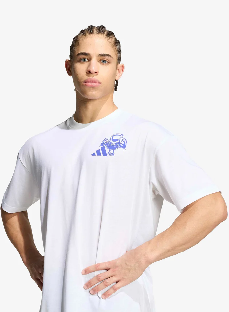 Adidas WHITE Climacool Fun Training Graphic T-Shirt for Men | Best Price UAE