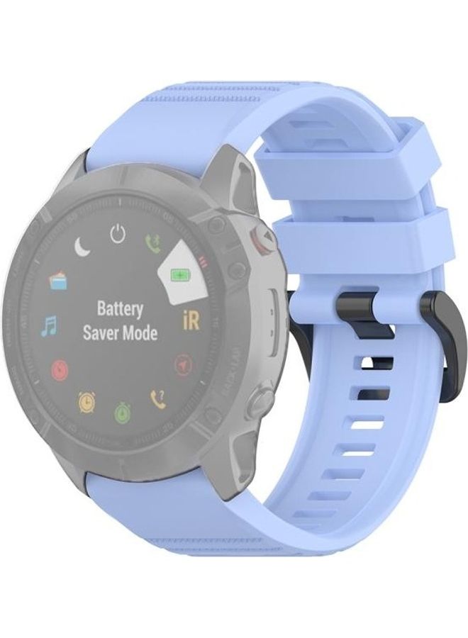 NIBEMINENT 26mm Quick Release Official Texture Wrist Strap Watchband with Plastic Button For Garmin Fenix 6X Blue - Image 1