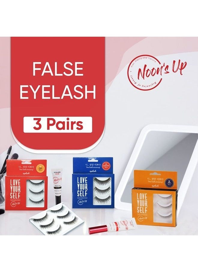 [NOON'S UP LOVE YOURSELF False Eyelash 3 Pairs] – Glue is not included!! Eyelash, Fake Eyelash, Eye Lashes, Eyebrow growth, Dramatic Lashes, Lashes with Glue (LOLLIPOP)