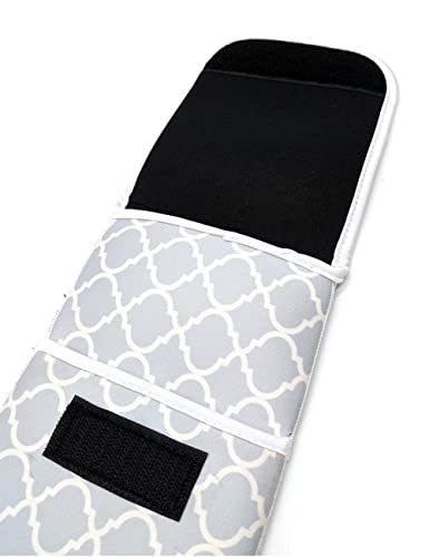 ALEIFLE Women's Heat Resistant Neoprene Curling Iron Holder Flat Iron Curling Wand Travel Storage Cover Case Bag Pouch -Water-Resistant (Grey Chervon) - Image 3