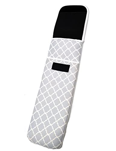 ALEIFLE Women's Heat Resistant Neoprene Curling Iron Holder Flat Iron Curling Wand Travel Storage Cover Case Bag Pouch -Water-Resistant (Grey Chervon) - Image 5