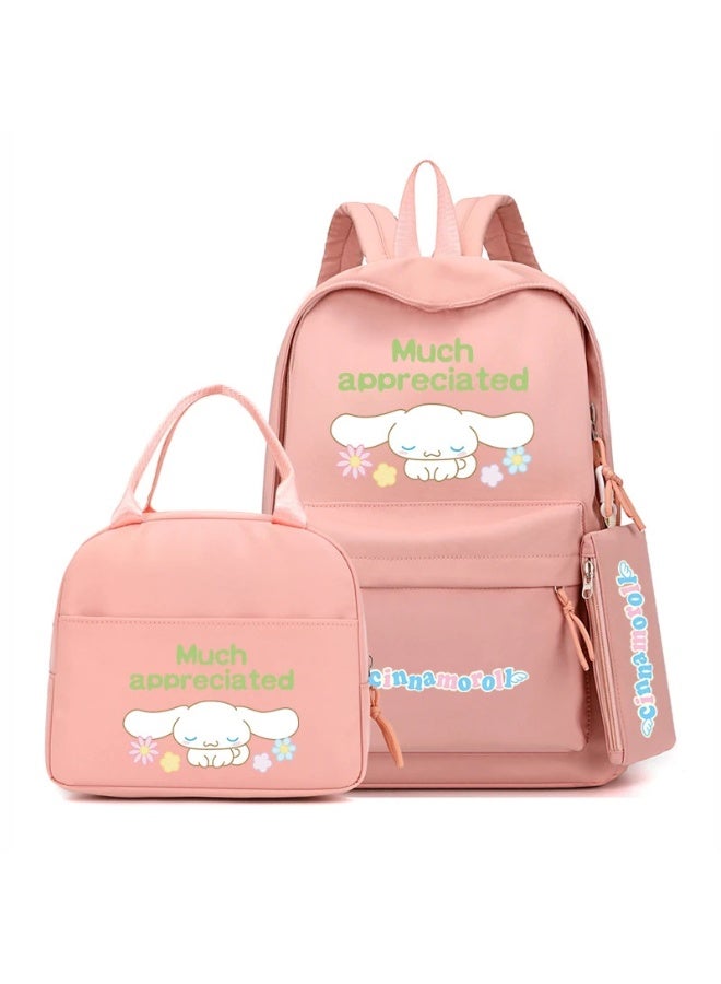 Cinnamon backpack pencil case lunch bag three-piece suit men and women leisure sports travel backpack student school backpack - Image 1