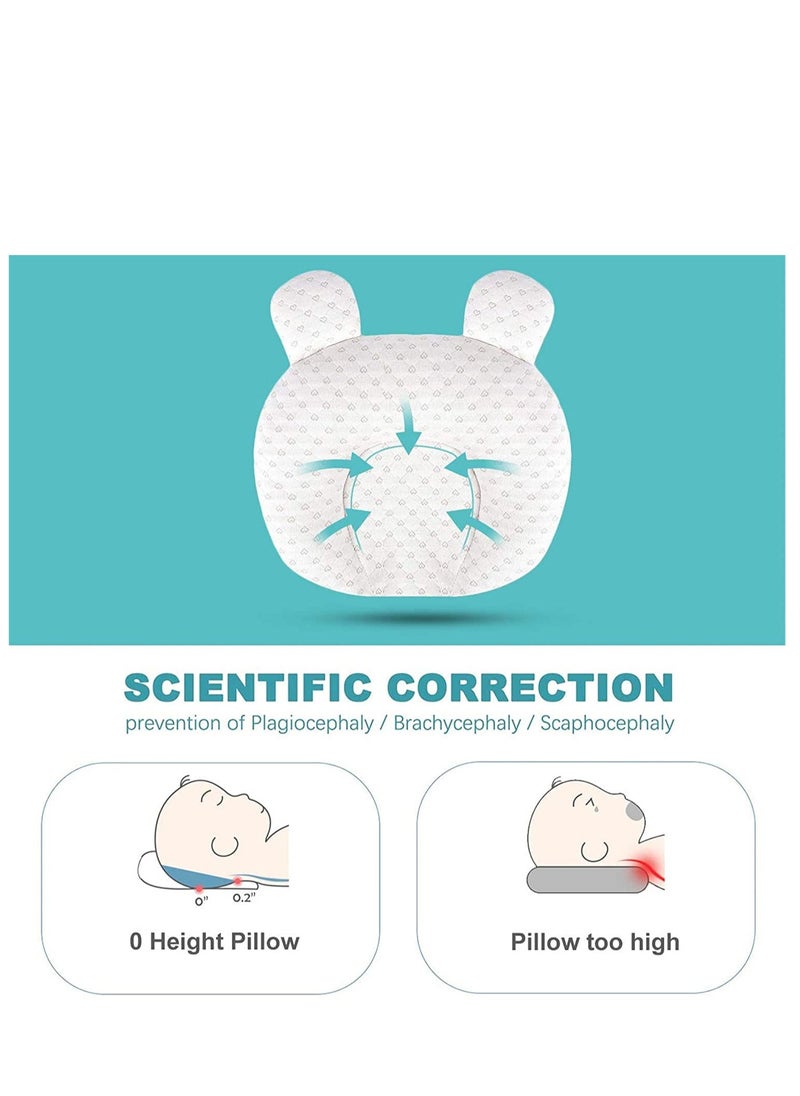 MIXDE Baby Pillow - Infant Support Head Pillows Soft Baby Nursery Pillows Unisex Newborn Head Shaping Pillow Support Head Sleep Pillows 0-12 M  - Image 2