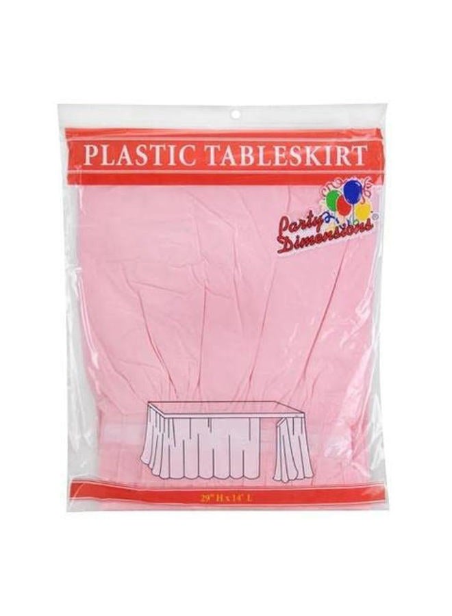 Party Dimensions Single Count Plastic Table Skirt, 29 by 14-Feet, Pink - Image 5