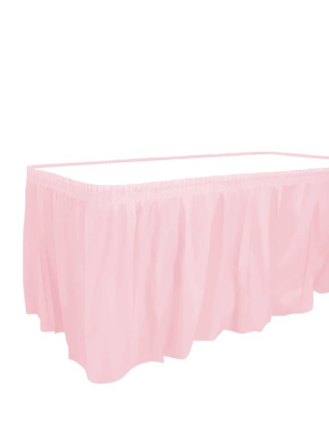 Party Dimensions Single Count Plastic Table Skirt, 29 by 14-Feet, Pink - Image 1
