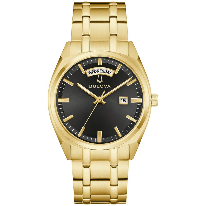 Bulova Mens Classic Dress Surveyor 2Hand DayDate Quartz Watch Luminous Hands 39mm - Image 2