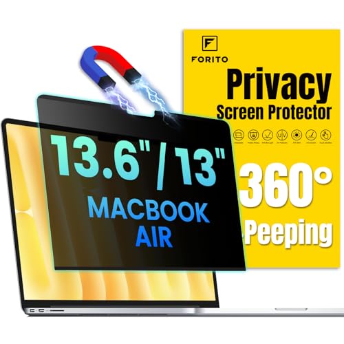 FFORITO F FORITO Magnetic Privacy Screen Protector Compatible with MacBook Air 13613 inch 20222026 M2 M3 M4 M5 360 Anti Peeping Removable Anti Blue Light Anti Glare Laptop Privacy Screen Shield - Image 1