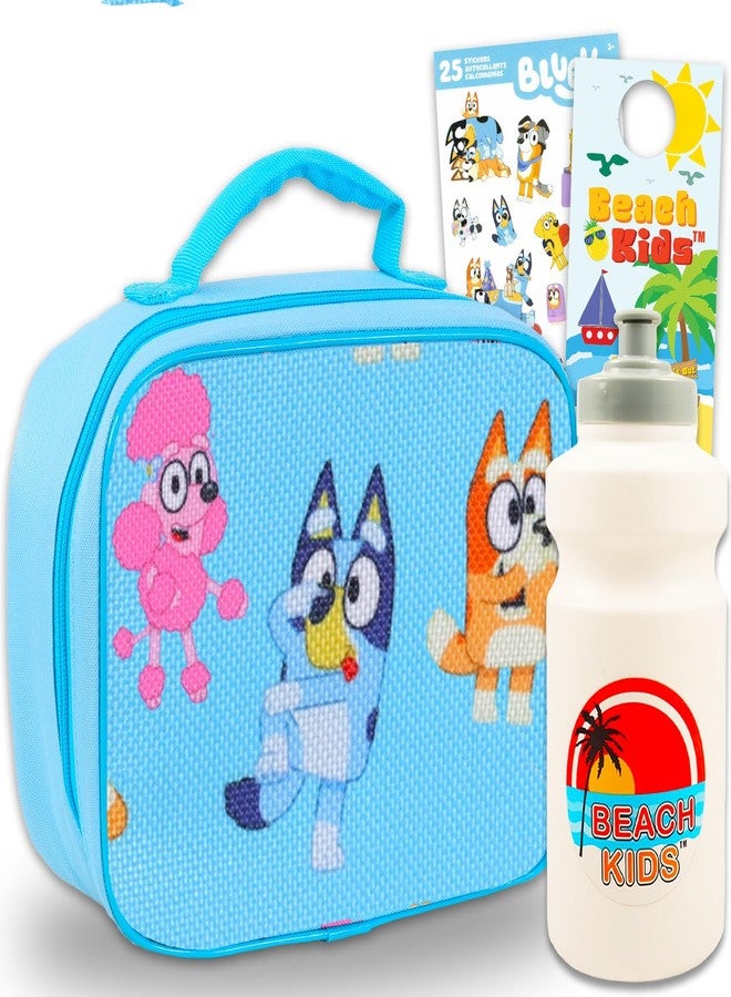Disney Bluey Lunch Box for Kids - Bluey Lunch Box for Boys Bundle Includes Bluey Insulated Lunch Bag Plus Water Bottle, Stickers, and Door Hanger | Bluey School Supplies - Image 1