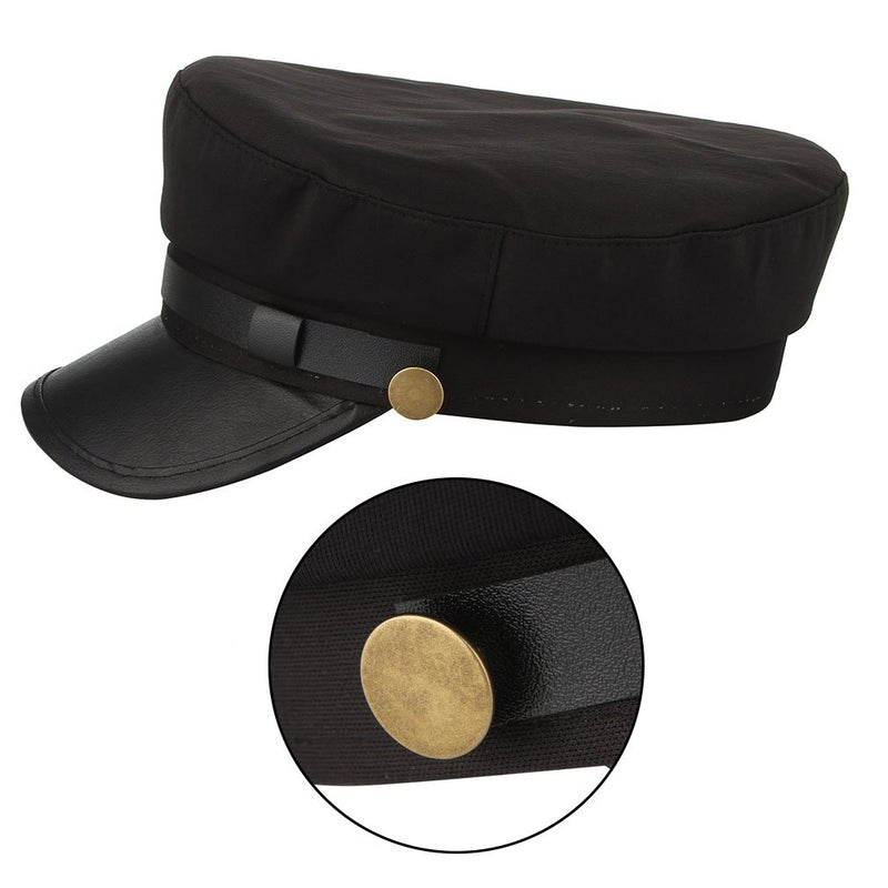 GEMVIE Chauffeur Hat for Men Women Newsboy Cap Greek Fisherman Hat British Fiddler Hat Black - Image 3
