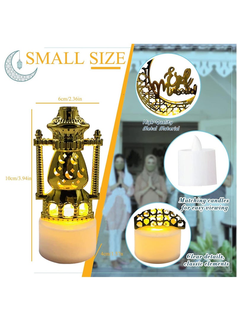 VUCATIN 5PCS Ramadan Lights Decorations for Home Ramadan Mini Lantern Lights Decoration Golden Moon Star Mosque LED Candle Light for Eid Mubarak Party Decor Muslim Islam Festival Table Ornaments - Image 2