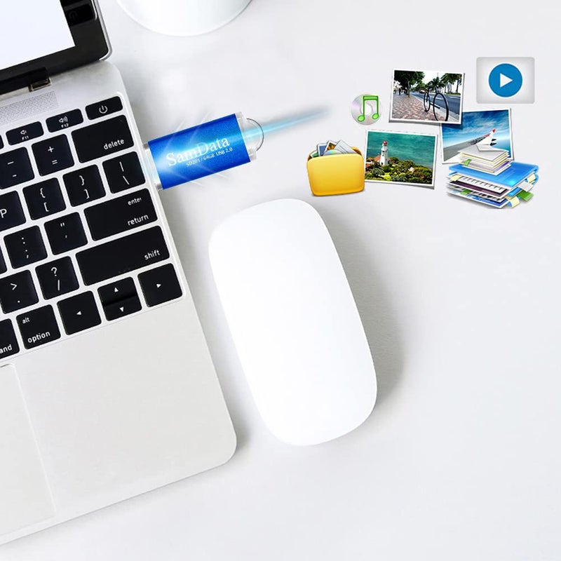 SamData 1 Pack 64GB USB Flash Drives USB 2.0 Thumb Drives Memory Stick Jump Drive Zip Drive, Blue - Image 5