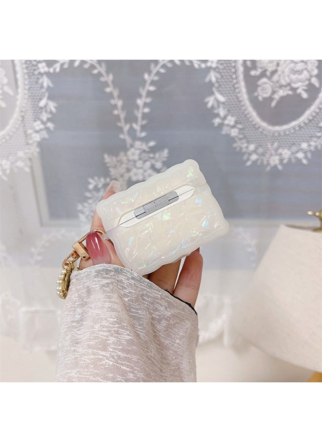 Generic - Square Shell Pattern For Apple AirPods Pro1/2/3 Generation Wireless Bluetooth Headset Cover Frosted Square Soft-Color:Shell Pattern Love + Pendant-Applicable Model:AirPods 1/2 Generation Universal - Image 1