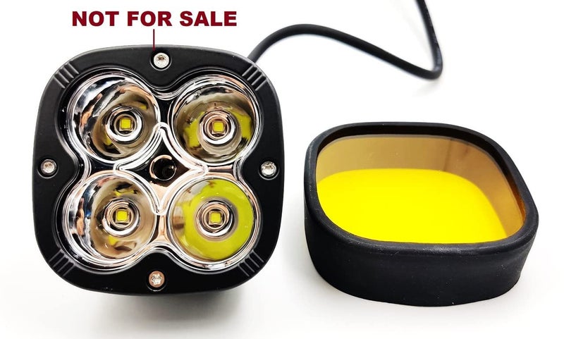 GEAR UP Advanced 4 LED Square Fog Lamp Yellow Cover With Acyrlic Yellow Lens (Set of 2) - Image 3