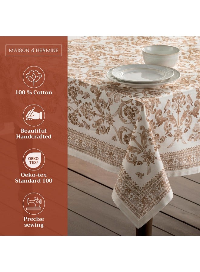 Maison d' Hermine Maison d'Hermine Table Cloth Rectangle Table 100% Cotton Tablecloth for Dining Room, Farmhouse, Home, Hotel, Parties & Wedding - Gifts for Mothers Day (Allure, 60" x 108") - Image 2