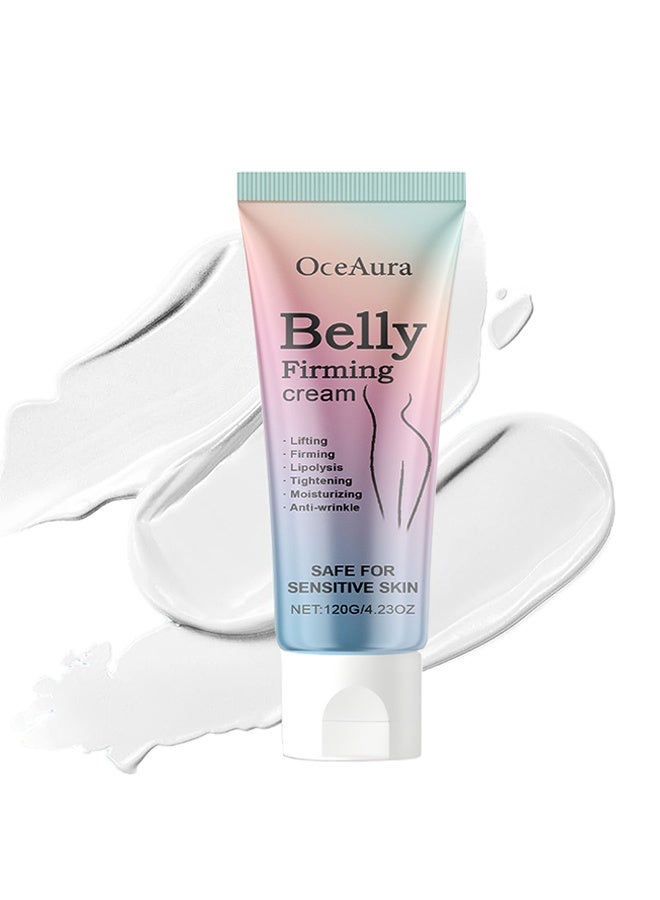 OceAura Belly Firming Cream, Firming Body Cream, Firming Cream with Collagen and Retinol, Body Massage Cream for Abdomen, Thighs, Arms, Moisturizing, Firming Lotion for Dry, Sagging Skin,120g - Image 1