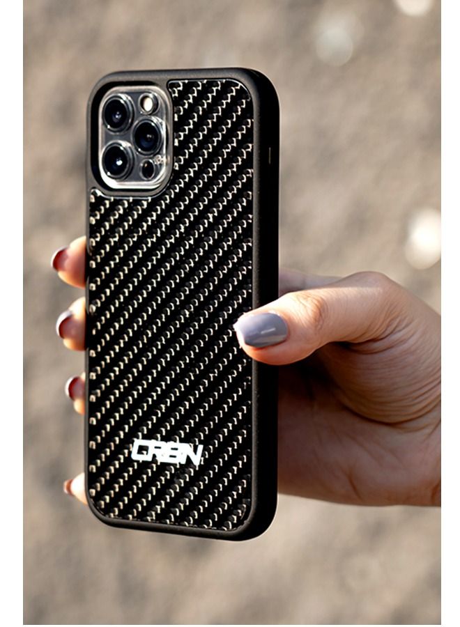 سي ار بي ان جراب هاتف iPhone 11 PRO من ألياف الكربون - غطاء خلفي - Image 2