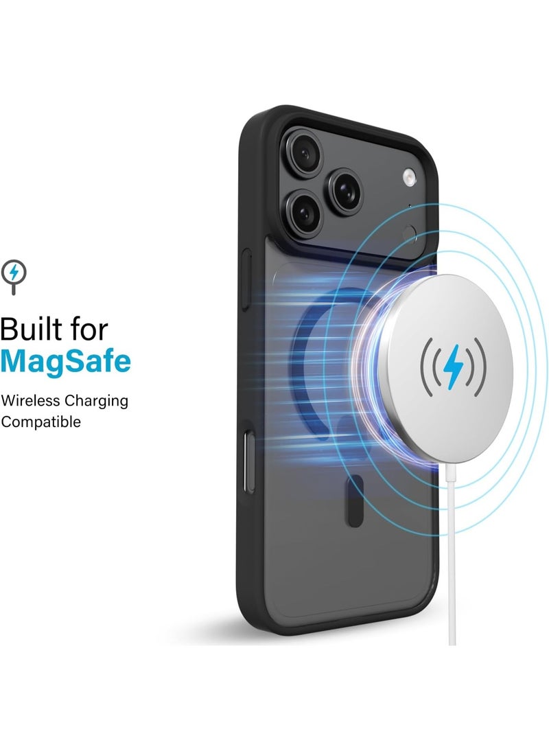 أكاليكس جراب مغناطيسي لهاتف iPhone 17 Pro Max، متوافق مع MagSafe، غطاء فاخر مطلي، جراب هاتف واقي مقاوم للصدمات من مادة TPU الناعمة الشفافة، (أسود). - Image 3