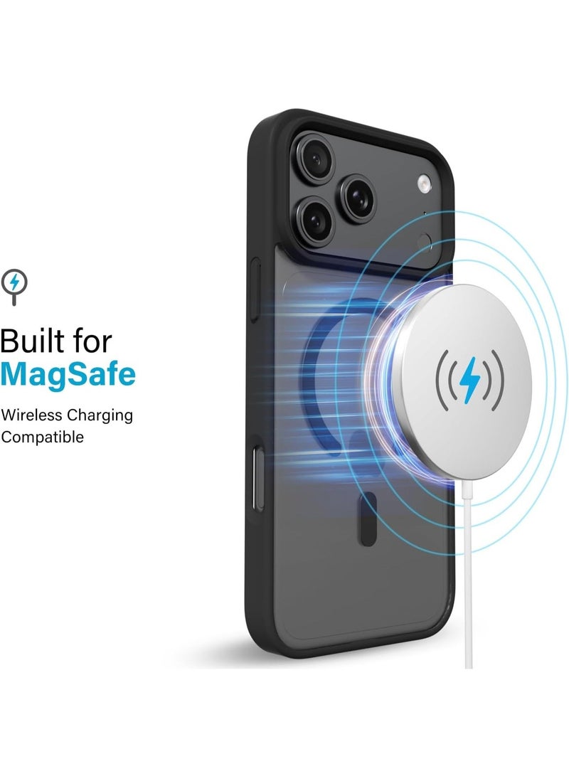 ACLIX Magnetic Case for iPhone 17 Pro Max, Compatible with MagSafe, Plating Luxury Cover, Clear Soft TPU Shockproof Protective Phone Case | Black - Image 4