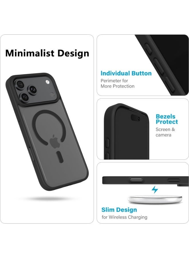 ACLIX Magnetic Case for iPhone 17 Pro Max, Compatible with MagSafe, Plating Luxury Cover, Clear Soft TPU Shockproof Protective Phone Case | Black - Image 3